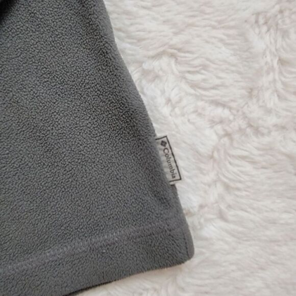 Columbia Fleece Long Sleeve‎ Shirt Boys Size 5 Gray Mock Neck - Picture 4 of 6